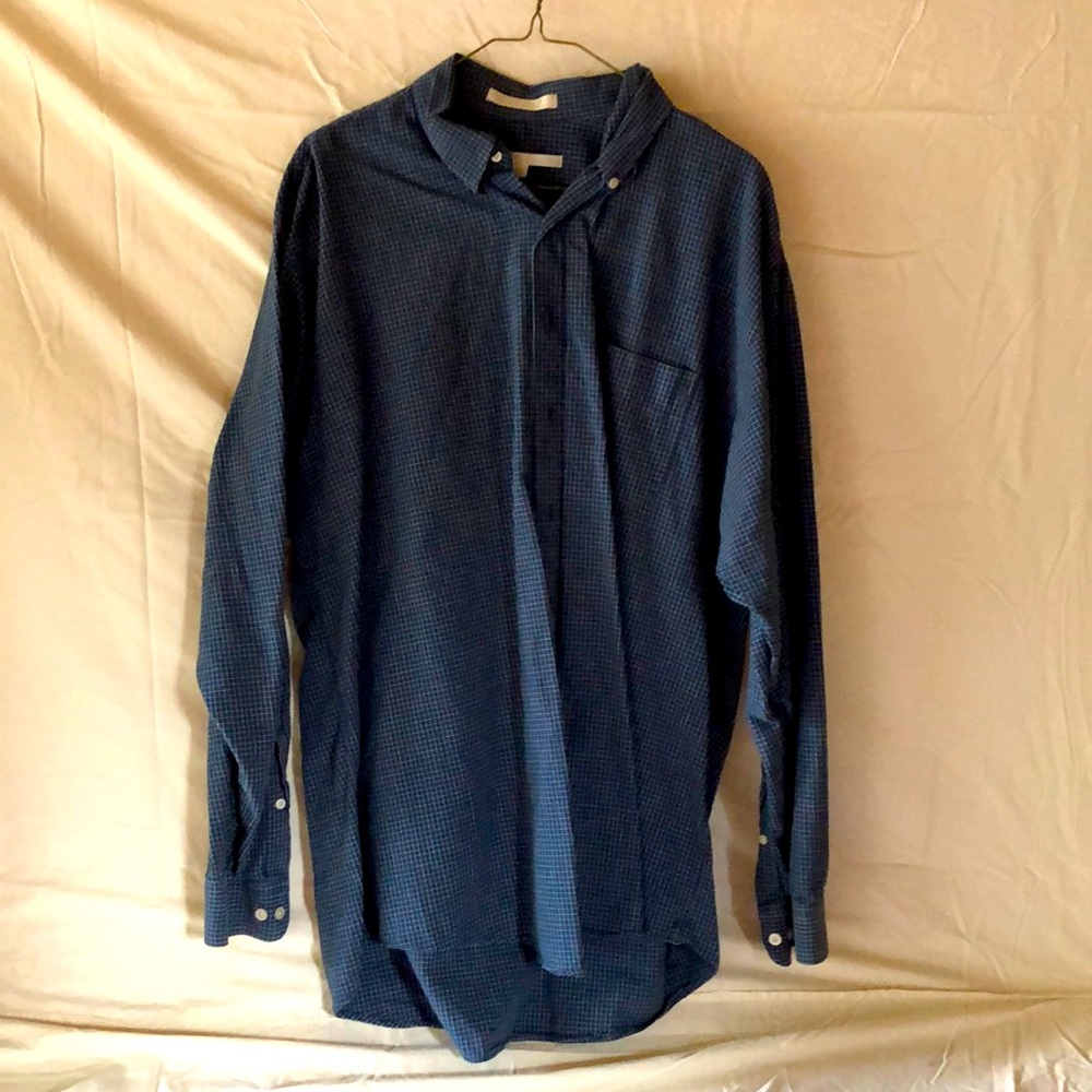 Perry Ellis, 16 1/2 34-35, Blue/Yellow/Black